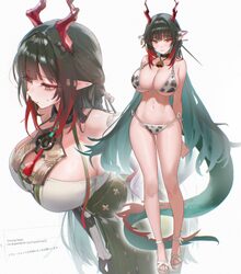 1girl absurdres alternate costume animal print arknights arknights  endfield bikini black hair breasts cleavage closed …