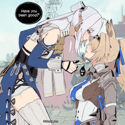 5girls absurdres animal ears ascot assertive female bare shoulders belle (brilliance of stars) (zenless zone zero) bell…