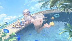 1girl absurdres argus (azur lane) argus (dignified swimsuit training) (azur lane) ass azur lane bare legs barefoot bent…