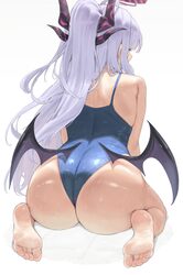 1girl ass ass focus back blue archive commentary feet from behind halo highres hina (blue archive) hina (swimsuit) (blu…