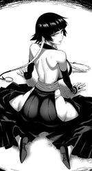 1girl absurdres alternate breast size (larger) ass ass focus back backless outfit bare back bare shoulders black hair b…