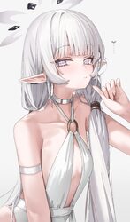 1girl absurdres alternate costume alternate hairstyle arm strap bare arms bare shoulders blue archive blunt bangs blush…