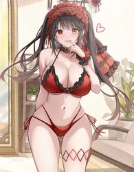 1girl ass visible through thighs azur lane bad id bad pixiv id bikini breasts cleavage clock eyes commentary date a liv…
