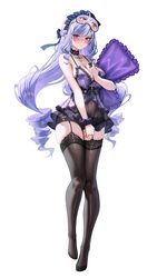 1girl absurdres alternate costume babydoll black panties black thighhighs blush breasts commentary drill hair drill sid…