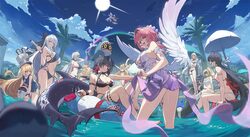 6+girls ahoge angel wings animal ears ass astra yao bangboo (zenless zone zero) bikini black bikini black hair blonde h…