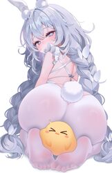 1girl absurdres animal ear fluff animal ears ass azur lane back blue eyes blush braid fake animal ears fake tail feet h…