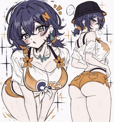 1girl ass bare shoulders belle (summer skies) (zenless zone zero) belle (zenless zone zero) bent over bikini bikini bot…