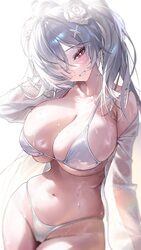 1girl absurdres bikini blush breasts bright pupils chun nam cinderella (crystal wave) (nikke) cinderella (nikke) cleava…