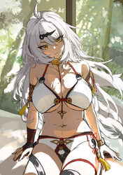 1girl absurdres ahoge bikini breasts chinese commentary commentary request highres large breasts long hair looking at v…
