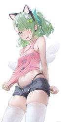 1girl @ @ absurdres alternate costume angels of delusion kfc bag animal ears aria (human) (zenless zone zero) aria (zen…
