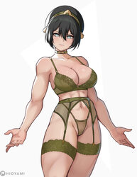 1girl abs absurdres alternate breast size (larger) avatar aang  the last airbender avatar legends bare shoulders black …
