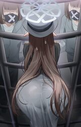 3girls ass ass focus bent over blue archive brown hair coat commentary dated commentary faceless faceless female from b…