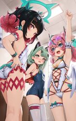 3girls  d absurdres angels of delusion animal ear hairband animal ears aria (human) (zenless zone zero) aria (zenless z…