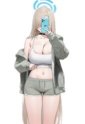 1girl absurdres alternate costume asuna (blue archive) bare shoulders black choker blue archive breasts brown hair chok…