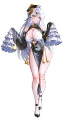 1girl absurdres adapted costume breasts cleavage commentary request covered navel domi (hongsung0819) hair ornament hai…