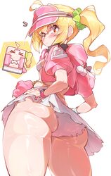 1girl  t absurdres ahoge ass bikini breasts closed mouth commentary from behind hands on own hips highres jacket long h…