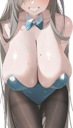 1girl absurdres asuna (blue archive) asuna (bunny) (blue archive) black pantyhose blue archive blue bow blue bowtie blu…