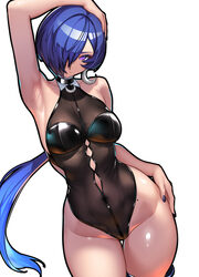 1girl absurdres adapted costume armpit crease armpits breasts closed mouth commentary covered navel crescent crescent e…