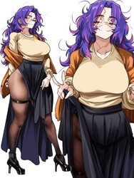 1girl absurdres black shoes black skirt blurry blurry foreground boku no hero academia breasts brown pantyhose closed m…