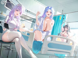 3girls azur lane blush breasts chochomi commentary request dress ganj-i-sawai (azur lane) ganj-i-sawai (my innermost se…