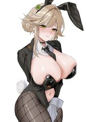 1girl absurdres ade (agent bunny) (nikke) ade (nikke) animal ear hairband animal ears between breasts black choker blac…