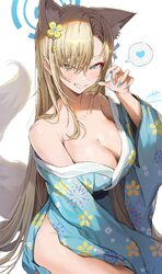 1girl absurdres alternate costume animal ear fluff animal ears asuna (blue archive) bare shoulders blonde hair blue arc…