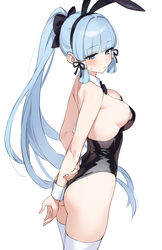 1girl alternate costume animal ears ass backless leotard bare back bare shoulders black bow black bowtie black leotard …
