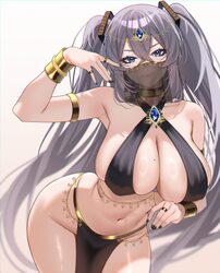 1girl absurdres alternate costume armlet azur lane bikini bikini top only black bikini black nails black veil blue eyes…