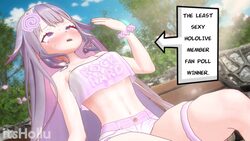 1girl 3d animated blush commentary english commentary fanning self grey hair highres hololive hololive english hot itsh…